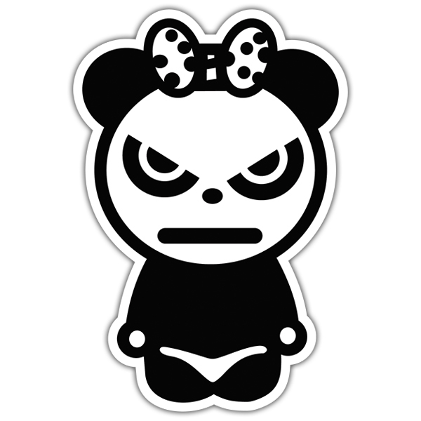 Adesivi per Auto e Moto: Orso panda con arco arrabbiato