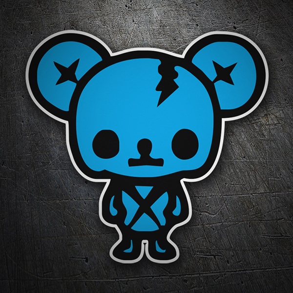 Adesivo orso zombie JDM blu con fulmine 1/1