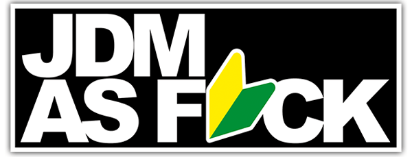 Adesivi per Auto e Moto: JDM AS F*CK con Flecha Colorida