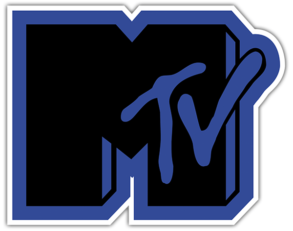 Adesivi per Auto e Moto: MTV blu e nero