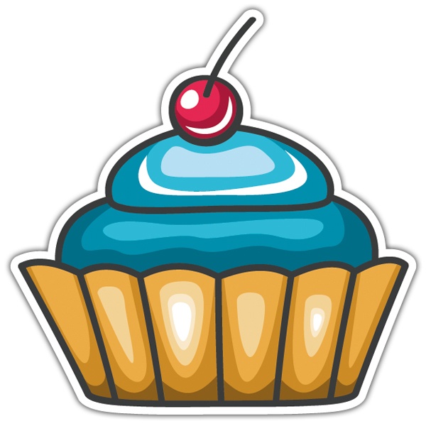 Adesivi per Auto e Moto: Cupcake Blu