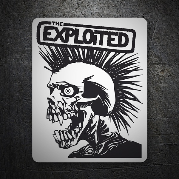 Adesivi per Auto e Moto: Illustrazione di Scheletro Punk con The Exploited