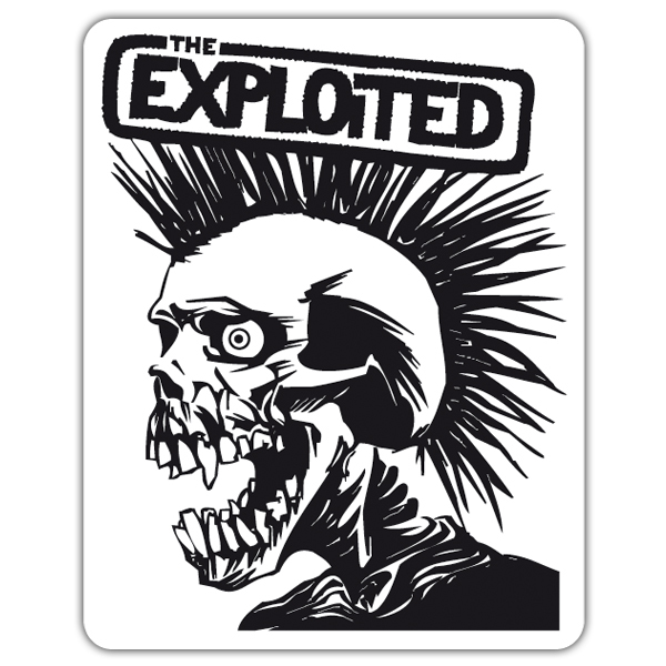Adesivi per Auto e Moto: Illustrazione di Scheletro Punk con The Exploited