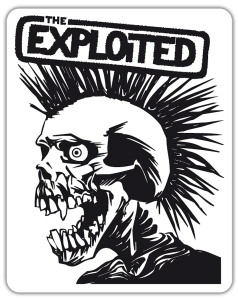 Adesivi per Auto e Moto: Illustrazione di Scheletro Punk con The Exploited