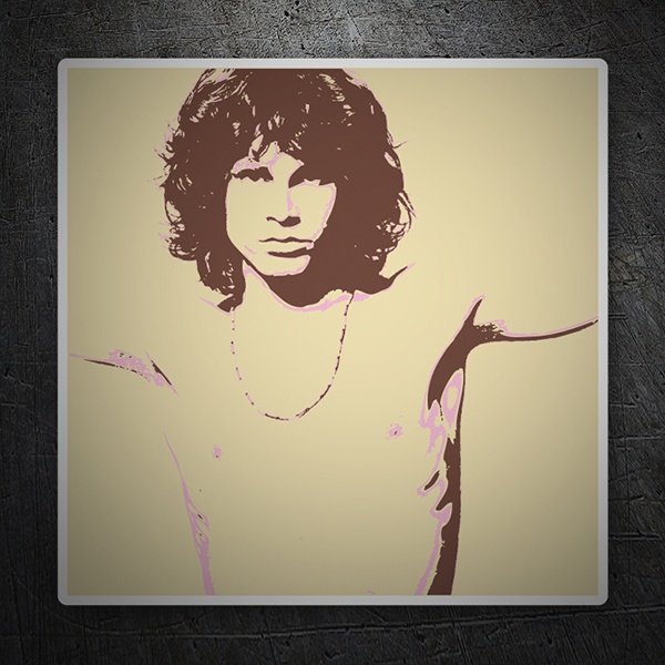 Adesivo Jim Morrison ritratto retro 0