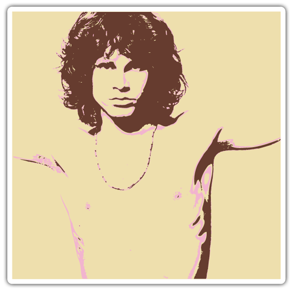 Adesivi per Auto e Moto: Jim Morrison Retrato Retro