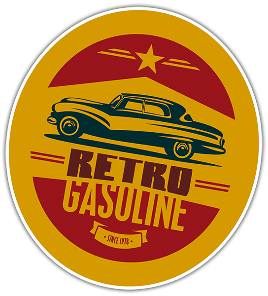 Adesivi per Auto e Moto: Retro Gasoline 0