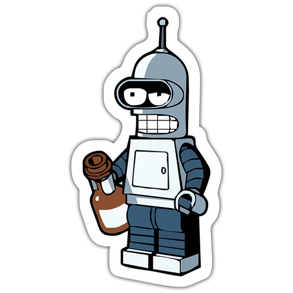 Adesivi per Auto e Moto: Bender Lego ubriaco