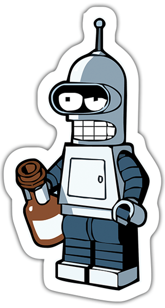Adesivi per Auto e Moto: Bender Lego ubriaco