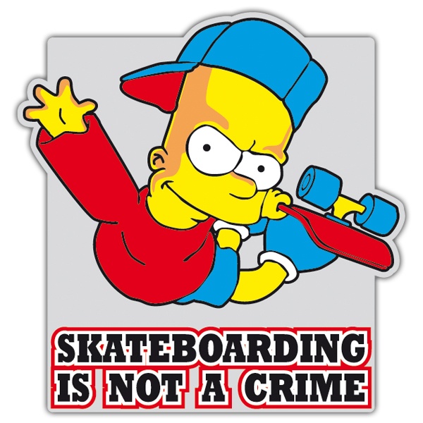 Adesivi per Auto e Moto: Bart Simpson Skate