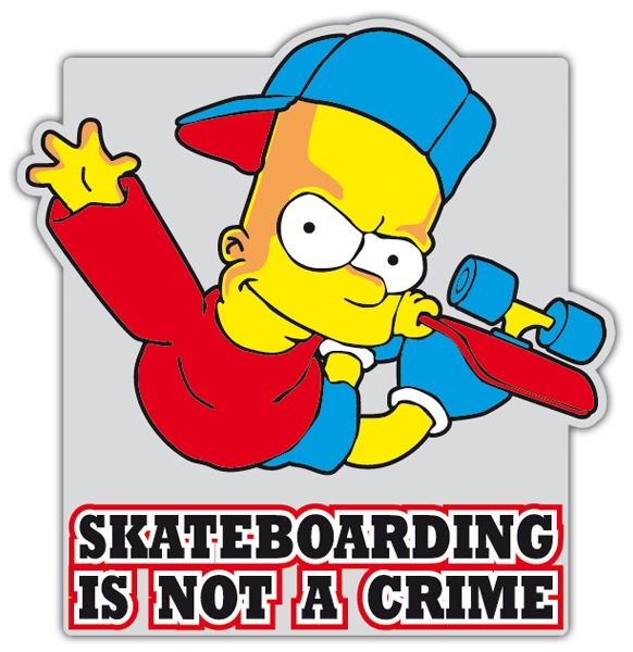 Adesivi per Auto e Moto: Bart Simpson Skate
