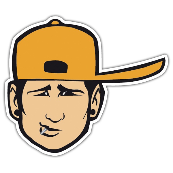 Adesivi per Auto e Moto: Tom Delonge con Gorra Gialla