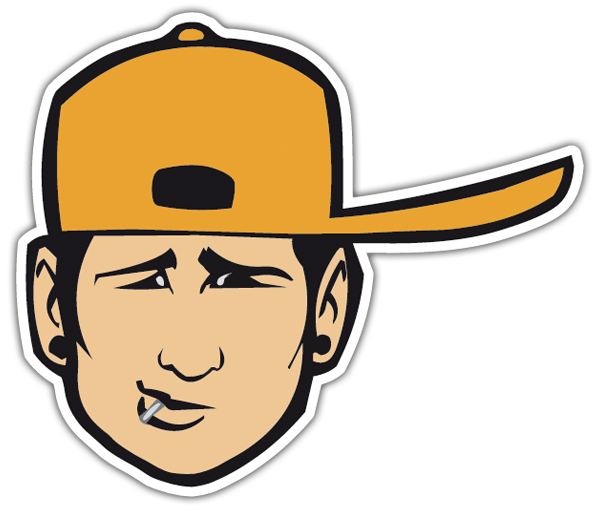 Adesivi per Auto e Moto: Tom Delonge con Gorra Gialla