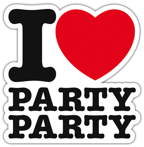 Adesivi per Auto e Moto: I love party