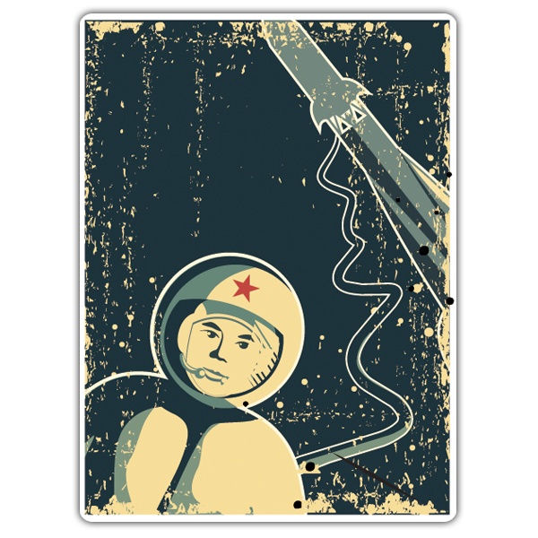 Adesivi per Auto e Moto: Yuri Gagarin, astronauta retrò