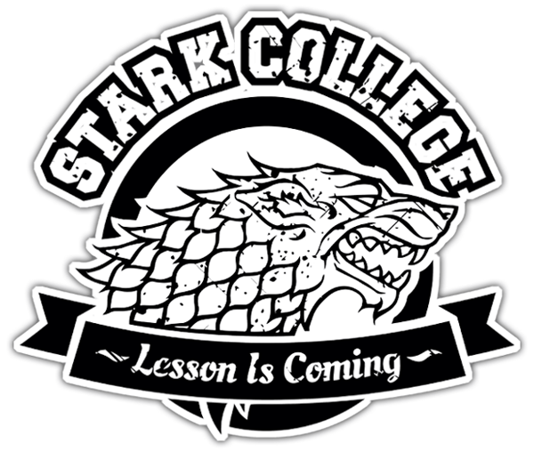 Adesivi per Auto e Moto: Game of Thrones Stark College 0