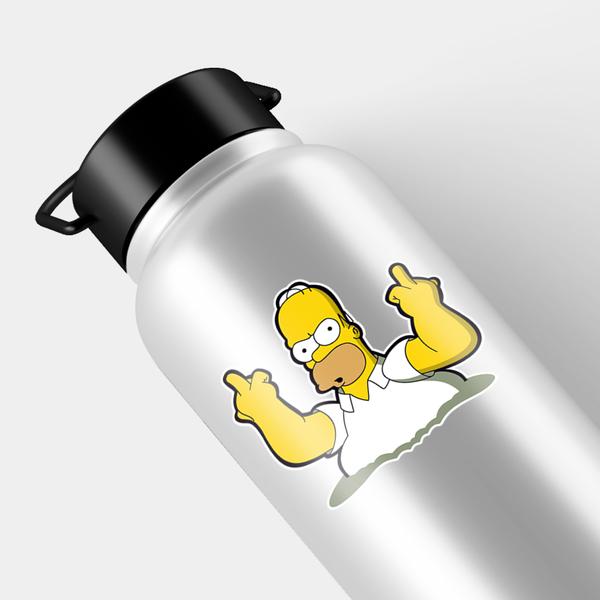 Adesivi per Auto e Moto: Homer Mostrando el Dedo Medio
