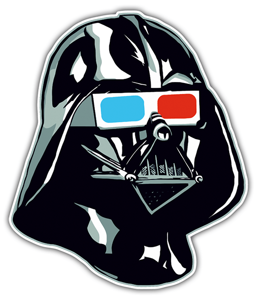 Adesivi per Auto e Moto: Darth Vader con occhiali 3D 0