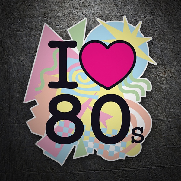 Adesivi per Auto e Moto: I Love 80s