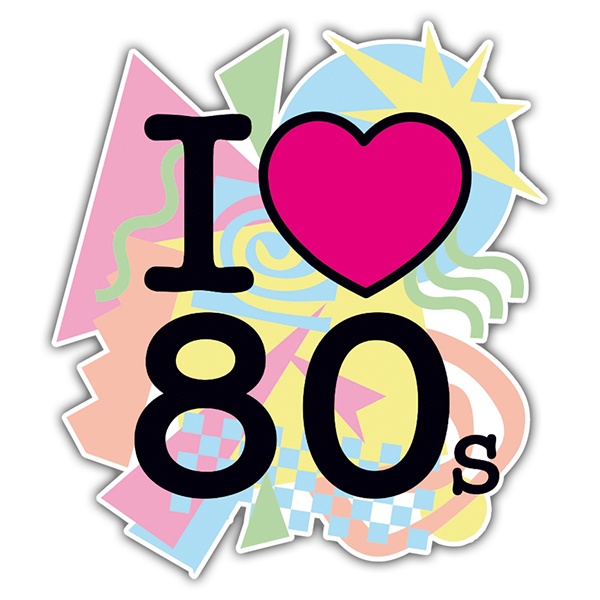 Adesivi per Auto e Moto: I Love 80s