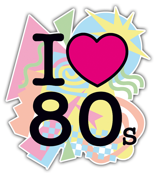 Adesivi per Auto e Moto: I Love 80s