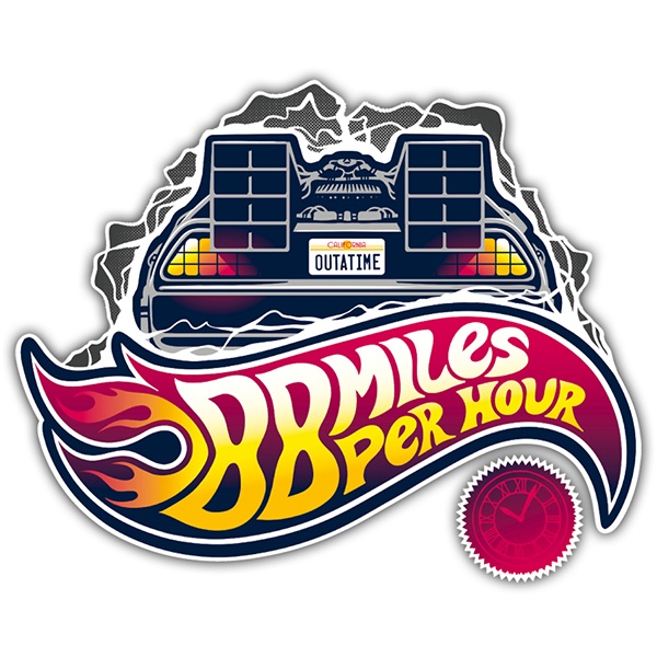 Adesivi per Auto e Moto: Numero 88 Retro DeLorean