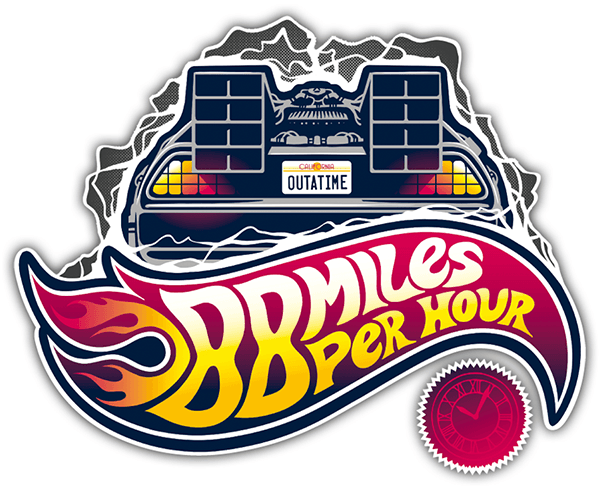 Adesivi per Auto e Moto: Numero 88 Retro DeLorean