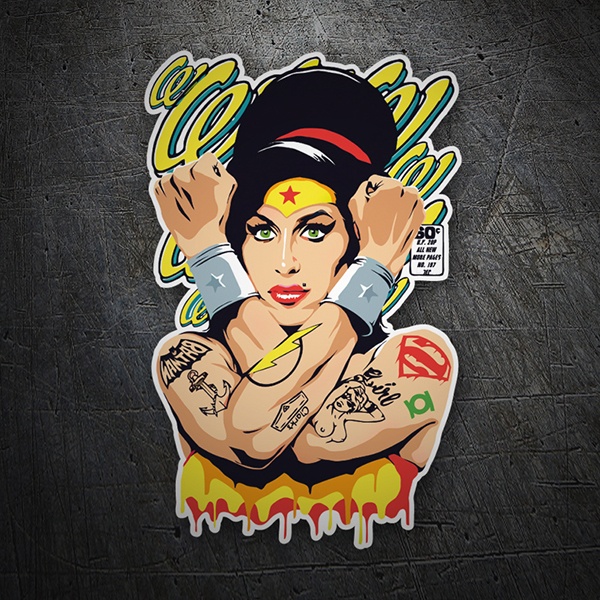 Adesivi per Auto e Moto: Amy Winehouse Wonderwoman