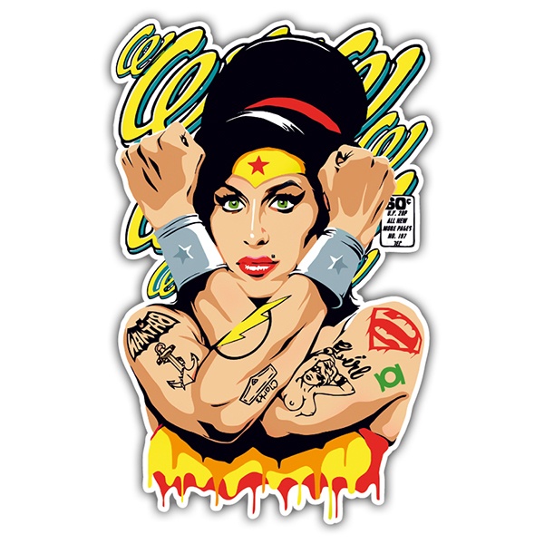 Adesivi per Auto e Moto: Amy Winehouse Wonderwoman