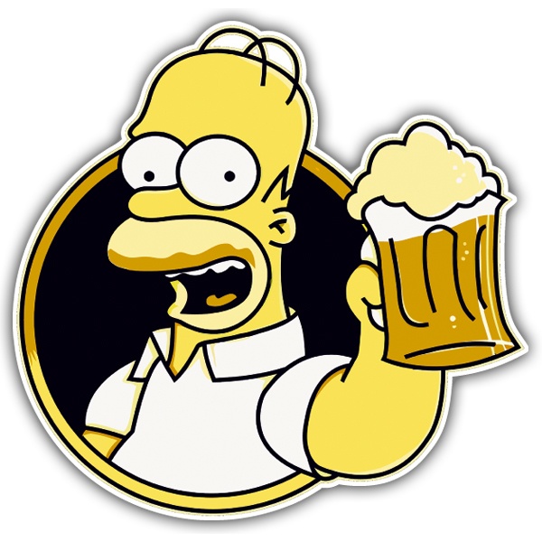 Adesivi per Auto e Moto: A bere birra Homer