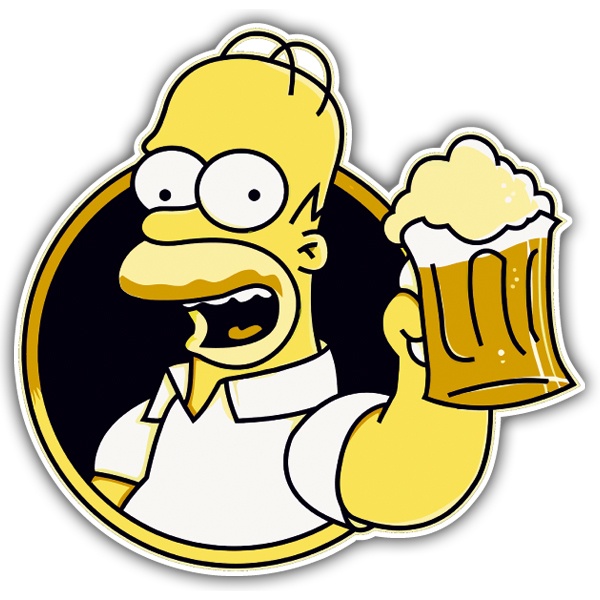 Adesivi per Auto e Moto: Bere birra Homer