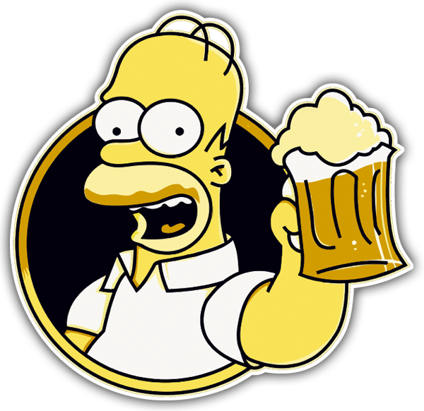 Adesivi per Auto e Moto: A bere birra Homer 0