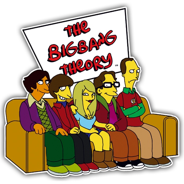 Adesivi per Auto e Moto: Simpsons Big Bang Theory