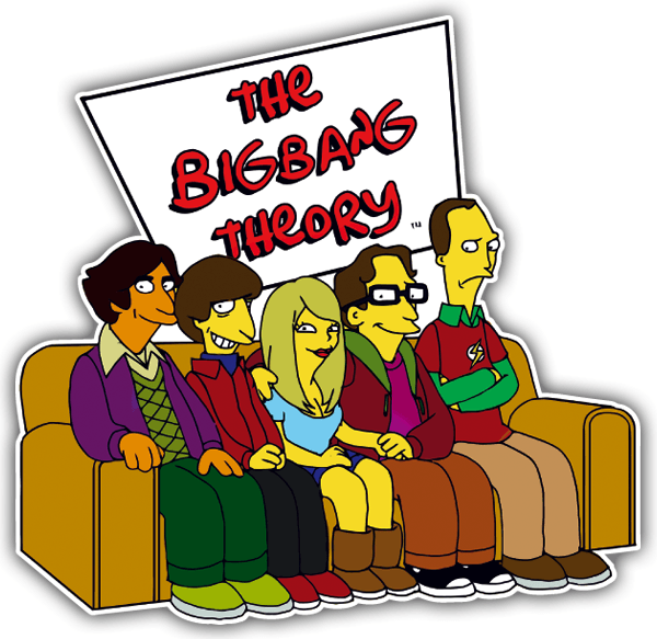 Adesivi per Auto e Moto: Simpsons Big Bang Theory