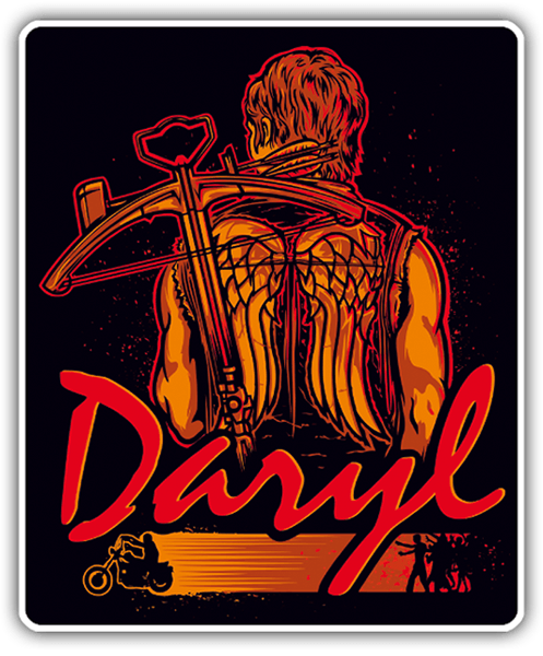 Adesivi per Auto e Moto: Daryl Dixon con Frecce Incrociate