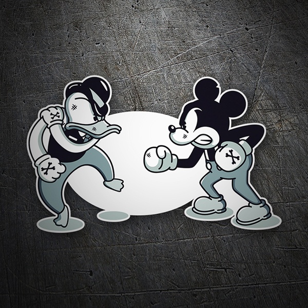 Adesivi per Auto e Moto: Paperino contro Topolino