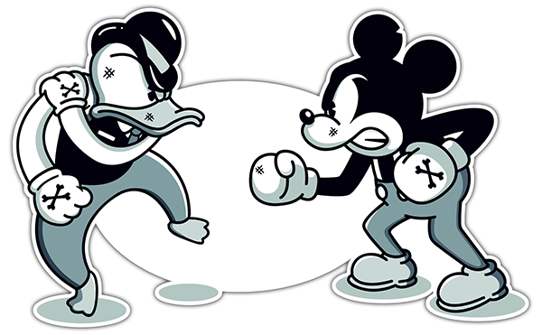 Adesivi per Auto e Moto: Donald vs Mickey