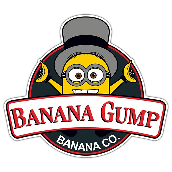Adesivi per Auto e Moto: Minion Banana Gump