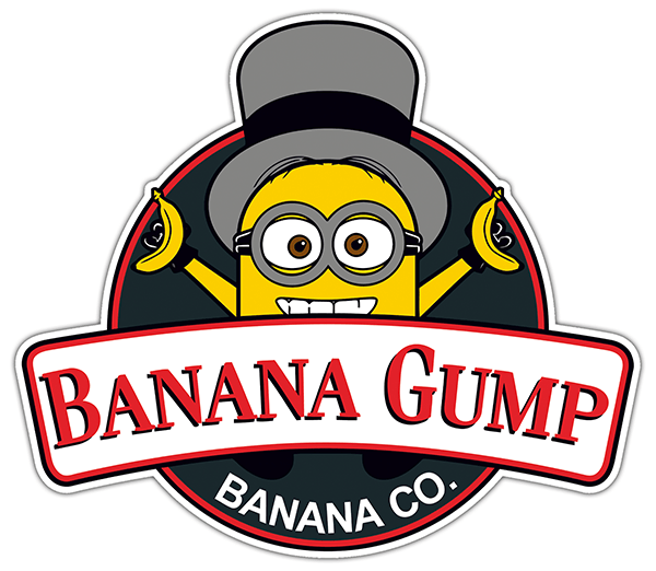 Adesivi per Auto e Moto: Minion Banana Gump