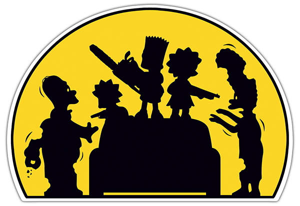 Adesivi per Auto e Moto: Bambini del Simpsons armati