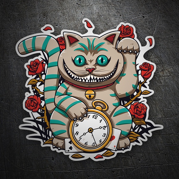 Adesivi per Auto e Moto: Orologio del Gato di Cheshire