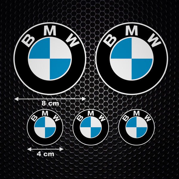 Adesivi per Auto e Moto: Set 5X Logotipo BMW in Cerchio Concentrico