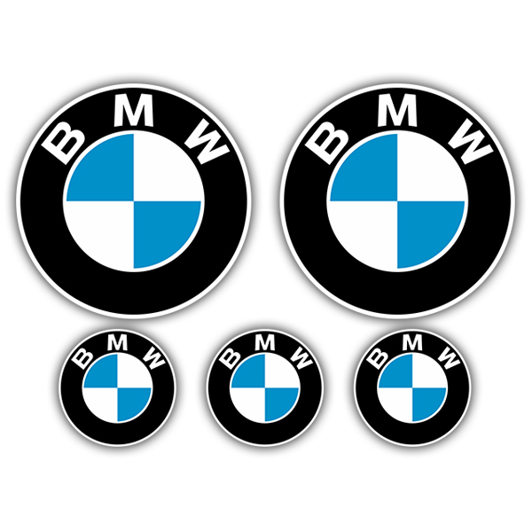Adesivi per Auto e Moto: Set 5X Logotipo BMW in Cerchio Concentrico
