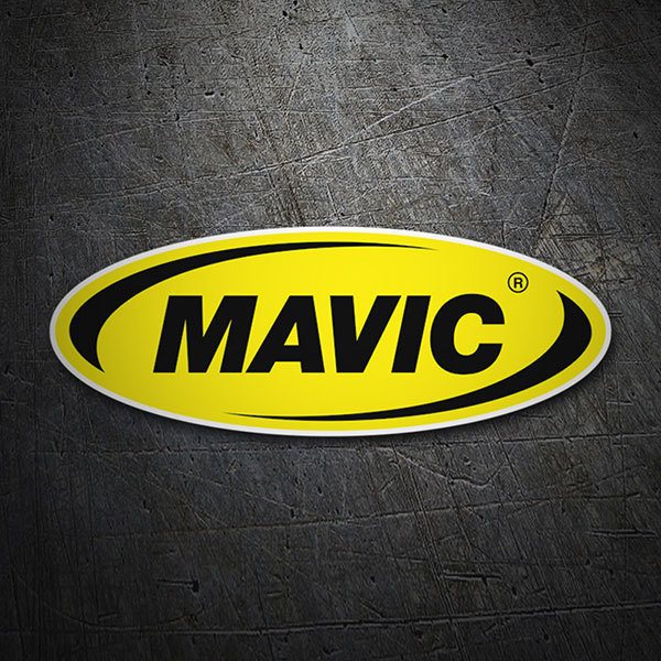 Adesivi per Auto e Moto: Mavic Ovale con Testo Nero e Bordo Giallo