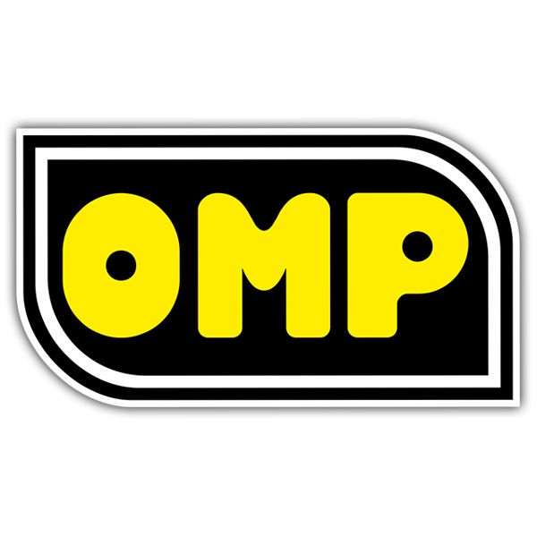 Adesivi per Auto e Moto: Testi di OMP giallo