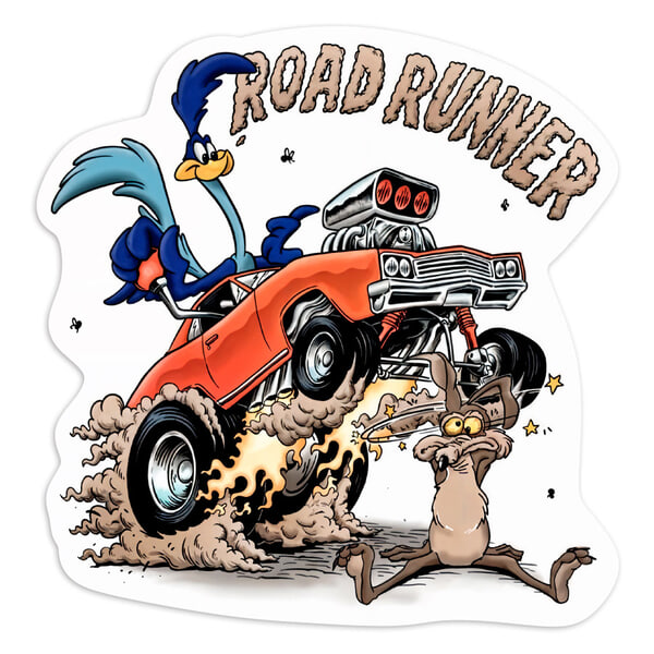 Adesivi per Auto e Moto: ROAD RUNNER Hot Rod vs Willy Coyote
