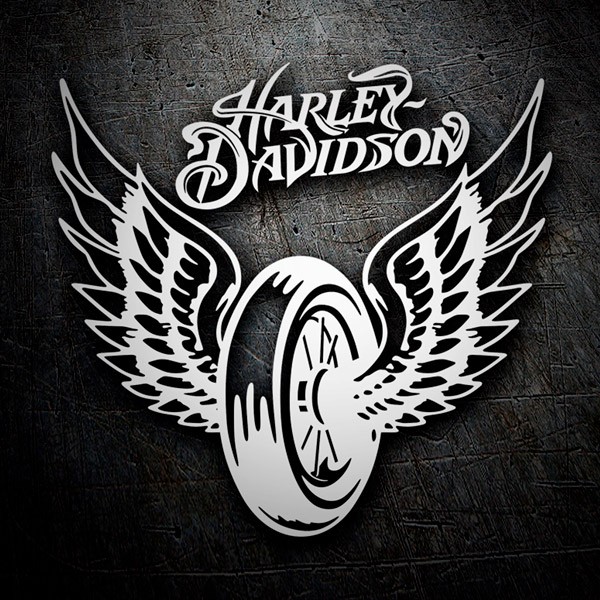 Adesivi per Auto e Moto: Harley Davidson, Ruota con le ali