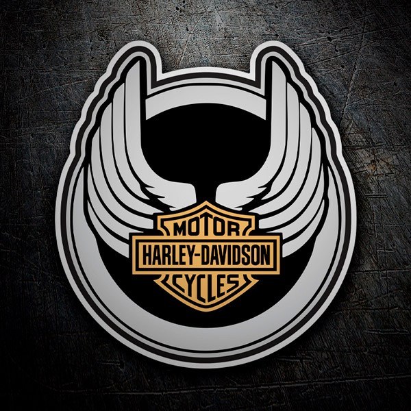 Adesivi per Auto e Moto: Ali circolari Harley Davidson