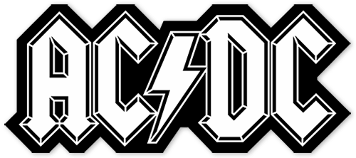Adesivi per Auto e Moto: ACDC con Rayo tra Lettere