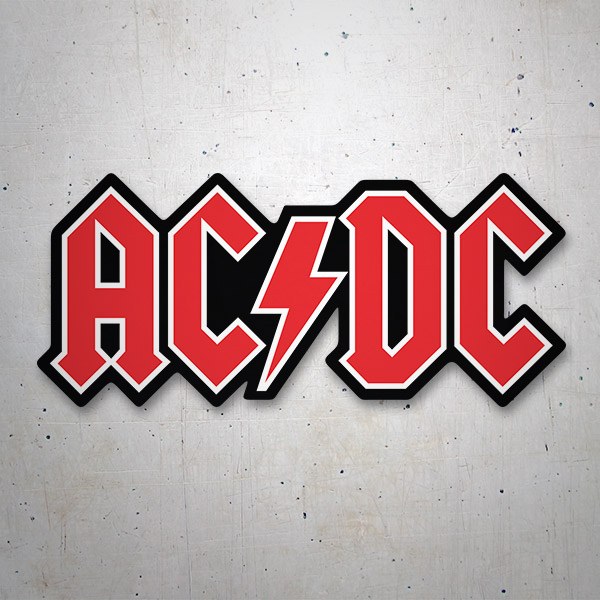 Adesivi per Auto e Moto: AC/DC Rosso con Rayo